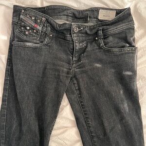 Diesel Women's Charcoal Straight Leg Jeans
